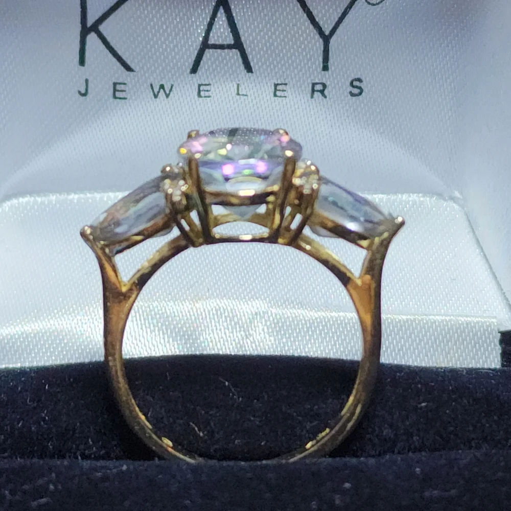 Kay Jewelers 14k Gold Rainbow Topaz & Diamond Ring - Picture 3 of 8